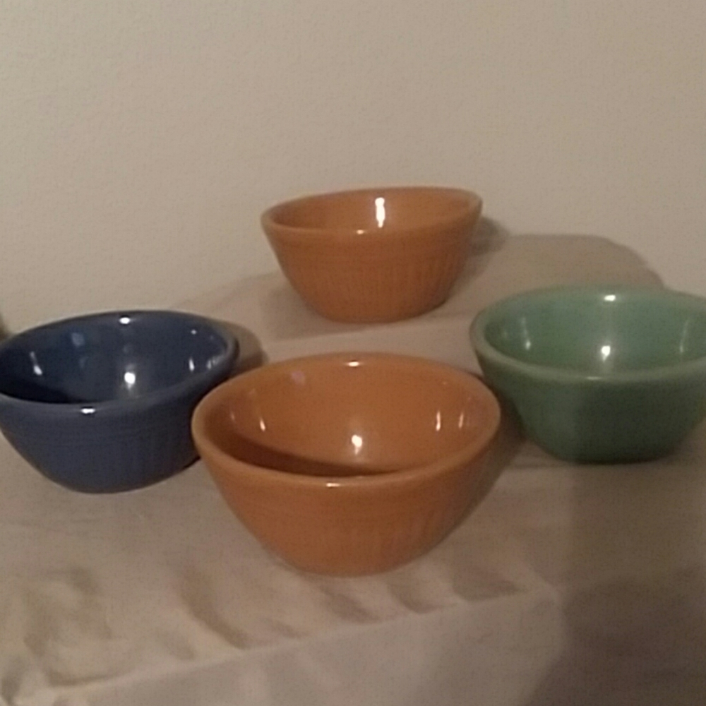 Four small crock fruit bowls.  Farmhouse